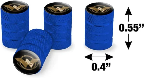 Miniatura 7 de GRAPHICS & MORE Wonder Woman Película Logotipo de Lazo Dorado Tapones para Válvulas de Neumáticos de Aluminio Azul