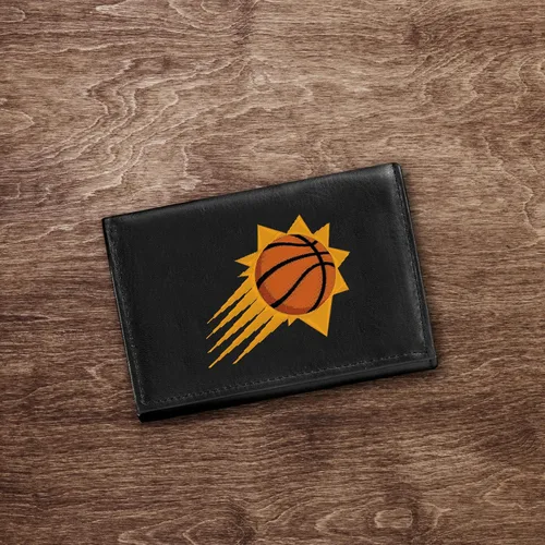 Miniatura 5 de NBA - Cartera de piel auténtica bordada de tres pliegues de 3.25 x 4.25 pulgadas, delgada por Rico Industries