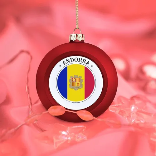 Miniatura 7 de Adorno de bola de Navidad de Andorra, bandera de Andorra, bandera de las naciones, adornos colgantes, recuerdo, regalo para árbol de Navidad