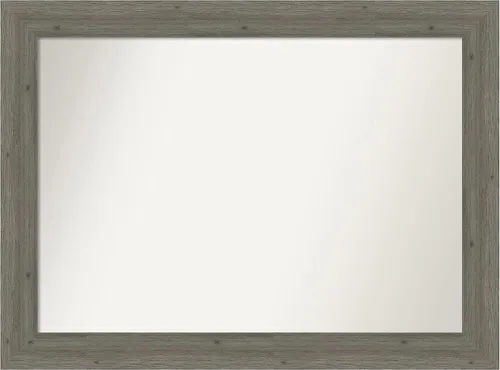 Miniatura 413 de Amanti Art Espejo de pared personalizado no biselado (24.5 x 24.5 pulgadas), marco gris marrón alta, varios tamaños personalizados, espejo de baño