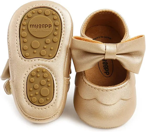 LAFEGEN Zapatos planos Mary Jane para bebés y niñas con Bownot, suela suave, suela suave, piel sintética, recién nacidos, para primeros pasos,