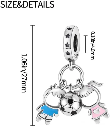 Miniatura 9 de Pandach Dijes colgantes de plata de ley 925 para pulseras y collares, dijes colgantes de Madonna con cuentas de girasol, joyería para mujer