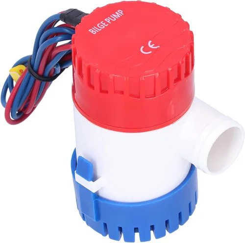 Miniatura 9 de Kit de bomba de sentina sumergible marina automática 12V/24V 350-1100GPH, eje de acero inoxidable, carcasa ABS, filtro fácil de limpiar para drenaje