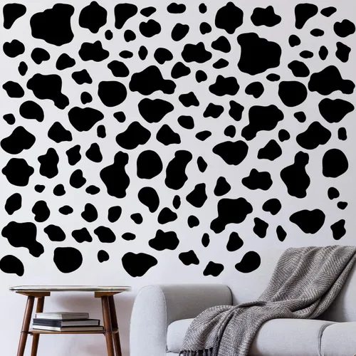 Miniatura 5 de AOWDIAO 280 piezas de calcomanías de impresión de vaca para despegar y pegar adhesivos de vinilo para pared, automóvil, computadora portátil