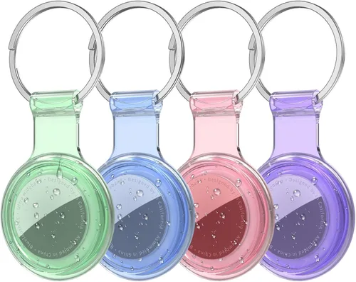 Miniatura 22 de Paquete de 4 llaveros compatibles con AirTag para AirTag de 1ª y 2ª generación, para AirTag de 1ª y 2ª generación, funda para AirTag, rastreador