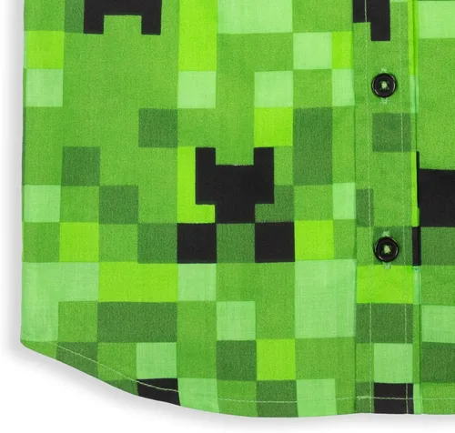 Miniatura 7 de Minecraft Creeper - Camisa de vestir de manga corta con botones