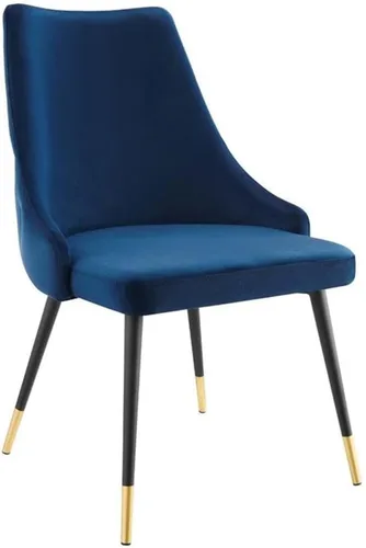 Miniatura 9 de Modway Adorn Silla auxiliar de comedor de terciopelo copetudo, color negro, 25 pulgadas de profundidad x 22 pulgadas de ancho x 34 pulgadas de alto