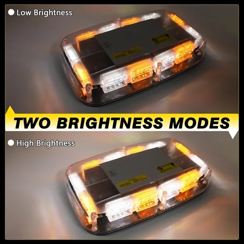 Miniatura 3 de Luz estroboscópica recargable para techo, ámbar y blanca, de emergencia, inalámbrica, con batería, 17 modos de parpadeo, brillo alto y bajo, luces