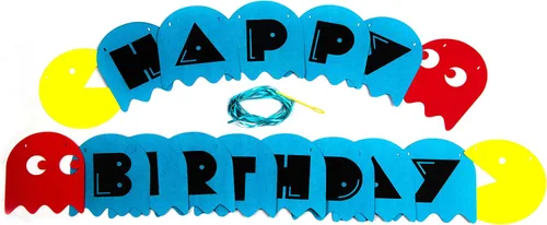Miniatura 4 de Pacmn Ghost Happy Birthday - Cartel de feliz cumpleaños - Decoración retro de fiesta de arcade con fantasmas clásicos - Cartel de cumpleaños