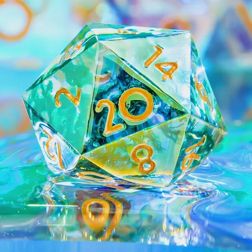 Miniatura 30 de Juego de dados DND de borde afilado de 8 piezas (extra D20) para Calabozos y Dragones – 2 D20 D4 D6 D8 D10 D12 D10% – Dados de resina poliédrica