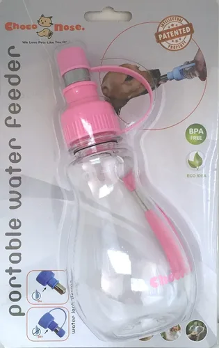 Miniatura 2 de Choco Nose Botella de agua de viaje portátil patentada/comedero para perros/cachorros/gatos/conejos y otros animales de tamaño pequeño -8 oz.