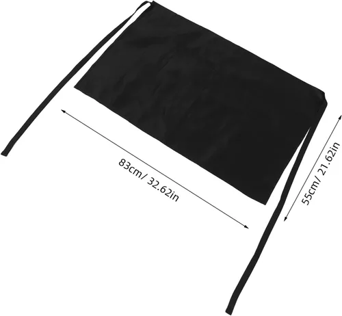 Miniatura 2 de SHOWERORO 2pcs Waterproof Half Aprons with 3 Pockets Black Server Aprons for Men and Women Kitchen Cooking and Dishwashing Work Utility for