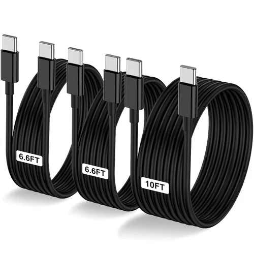 Miniatura 18 de Paquete de 2 cables USB C a USB C de 10 pies y 60 W, cable tipo C a tipo C, cable de carga rápida para iPhone Air 17 16e 16 15 Pro Plus Pro Max