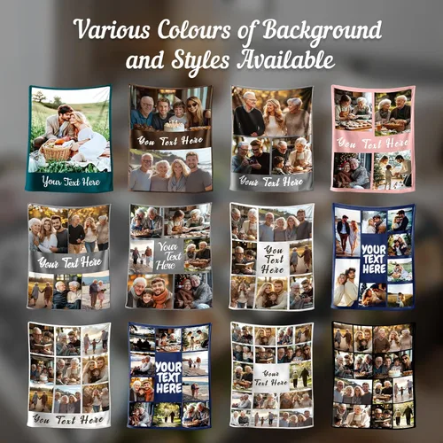 Miniatura 5 de Mantas personalizadas con 1 foto y texto impreso en Estados Unidos Manta personalizada con imagen de 30 x 40 pulgadas Mantas personalizadas