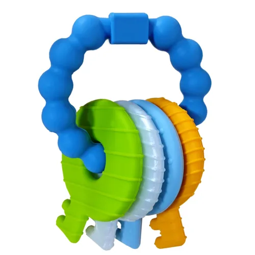 Miniatura 9 de Llaves de mordedor para bebés, llaves de dentición, juguetes para bebés de 3 a 18 meses, juguetes sensoriales para masticar, sin BPA, para aliviar