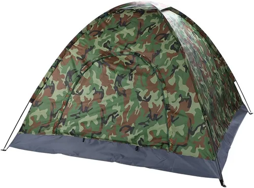 Miniatura 2 de HOBBN - Tienda de campaña de camuflaje para 3 – 4 personas, tela impermeable para mochileros, tiendas de campaña familiares, para senderismo