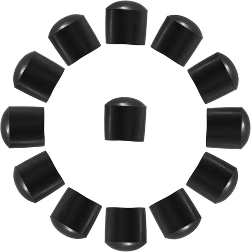 Miniatura 7 de Paquete de 30 tapas redondas de vinilo negro – 1/2 pulgada de diámetro PVC flexible protector de goma suave tapa de plástico para muebles poste