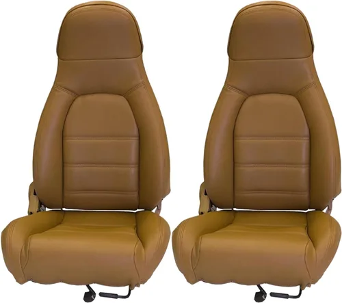 Sierra Auto Tops & Seats Kit de Fundas de Asiento para Mazda Miata MX5 1990-1997 - Bronceado, Cuero Sintético - Kit de Reemplazo de Fundas de Canela