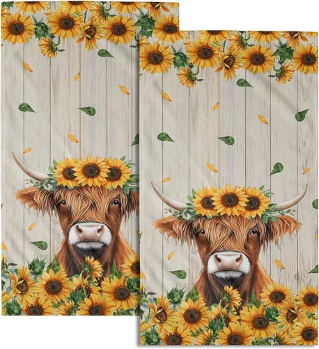 Miniatura 55 de Giwawa Juego de 2 toallas de mano vintage con diseño de oso y ciervo, diseño de alce y árbol, toalla de cara súper suave para baño, cocina, hombre
