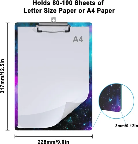 Miniatura 2 de Bonito portapapeles con diseño de madera A4 decorativo tamaño carta para oficina, tamaño estándar 9 x 12.5 pulgadas con clip de metal de perfil