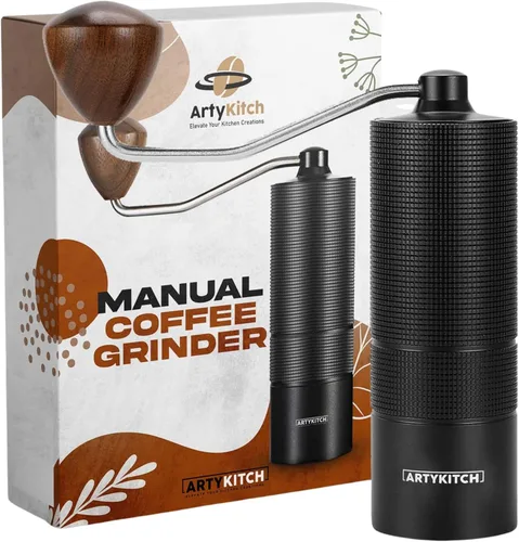 Molinillo de café manual – Molinillos de mano portátiles de acero inoxidable para granos de café – La mejor máquina de café espresso ajustable para