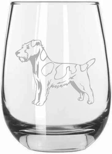 Miniatura 98 de Sakhalin Husky Dog - Copa de vino grabada personalizada de 15.25 onzas sin tallo
