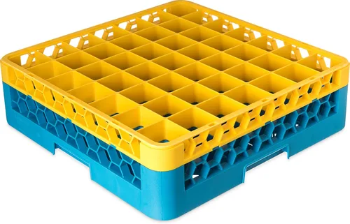 Miniatura 97 de Carlisle FoodService Products RG9-214 OptiClean Estante de vidrio con 9 compartimentos con 2 extensores, 7.12 pulgadas, polipropileno, azul