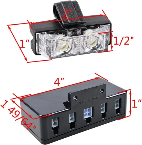 Miniatura 3 de 4 barras de luz estroboscópica ámbar + 4 luces estroboscópicas ámbar de advertencia de emergencia, 10 modos intermitentes para automóvil, SUV
