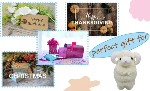 Miniatura 7 de Peluche de oveja de peluche adorable y esponjoso, súper suave y lindo, muñeca de cordero, regalos bonitos para niños y niñas, regalo para cumpleaños