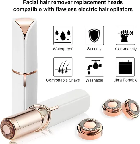 Miniatura 3 de 4 cabezales de repuesto LinMei compatibles con GEN 1 Finishing Touch Flawless removedor de pelo sin dolor para mujer, con cepillos de limpieza