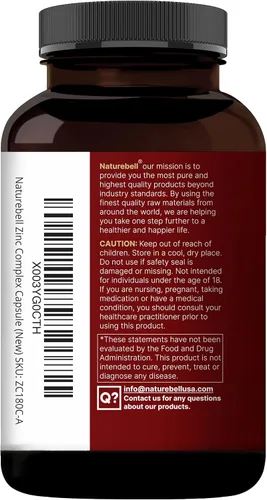 Miniatura 8 de NatureBell Zinc y Quercetina con Vitamina C y D3, 240 Cápsulas Quercetina 1,000mg + Zinc 50mg + Vitamina C 250mg + Vitamina D3 5,000 UI Soporte