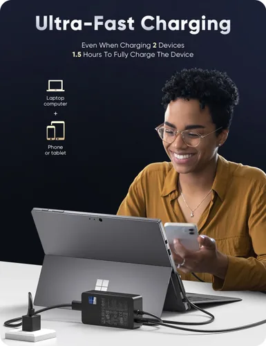 Miniatura 3 de Cargador Microsoft Surface Pro para 65W Windows Surface Charger 11,10,9,8,7+,7,6,5,4,3,X.Surface Laptop 6,5,4,3,2,1, Surface Go 3,2,1, Tablet