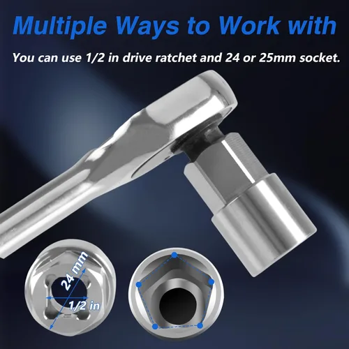 Miniatura 5 de Manija de rueda de repuesto mejorada de acero inoxidable con herramienta de casquillo CNC
