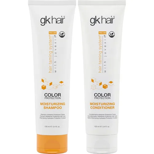 GK HAIR Juego de champú y acondicionador de tamaño de viaje - Champú y acondicionador para cabello rizado para protección del color - Hecho con aloe