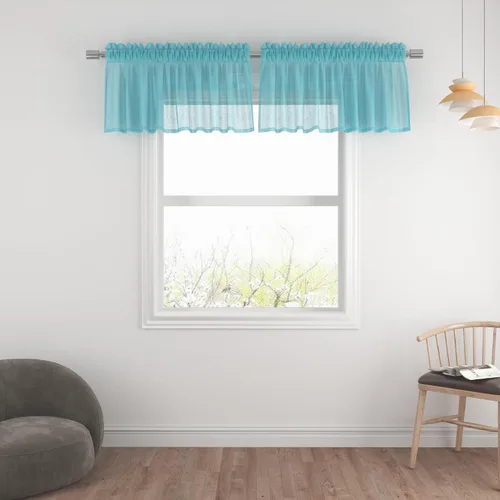 Miniatura 28 de UPOPO Paneles de Cortina Beige Pequeños Cortinas Transparentes de Gasa de 16 Pulgadas de Largo Cortinas de Cocina de Voile con Textura de Lino