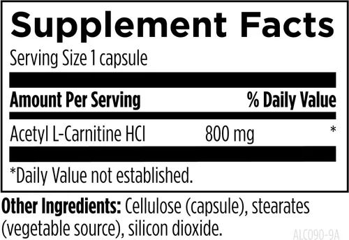 Miniatura 3 de Designs for Health Cápsulas de acetil L-carnitina de 800 mg – Apoyo cerebral energizante – sin OMG, suplemento vegetariano de acetil L-carnitina HCl