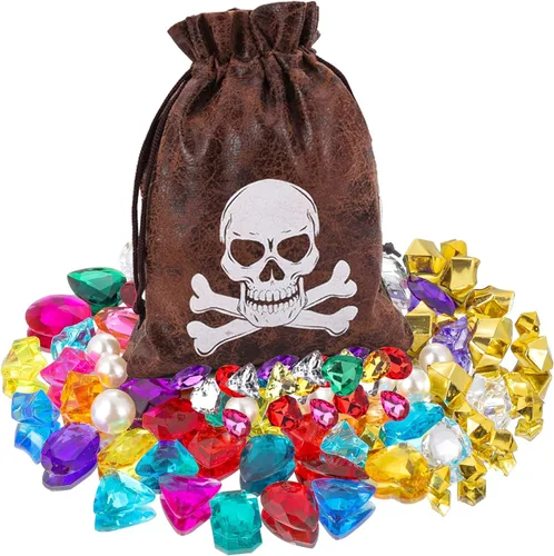 Miniatura 6 de RICHNESS Bolsas de botín pirata con cordón de 4.5 x 6.5 pulgadas, piel de vaca sintética, bolsas de tesoro pirata para recuerdos de fiesta pirata