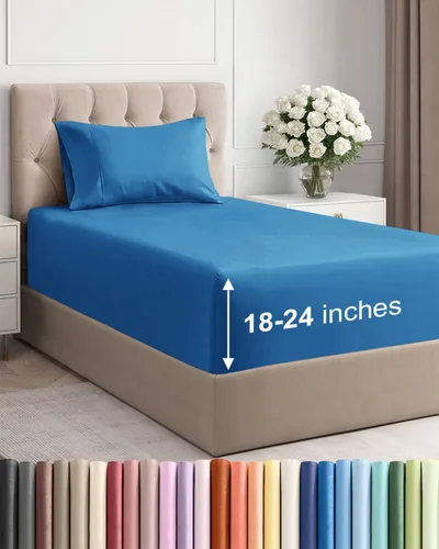 Miniatura 28 de Sábanas King divididas con bolsillos extra profundos, sábanas transpirables y refrescantes de 5 piezas, sábanas de lujo para hotel, suaves, sin 22