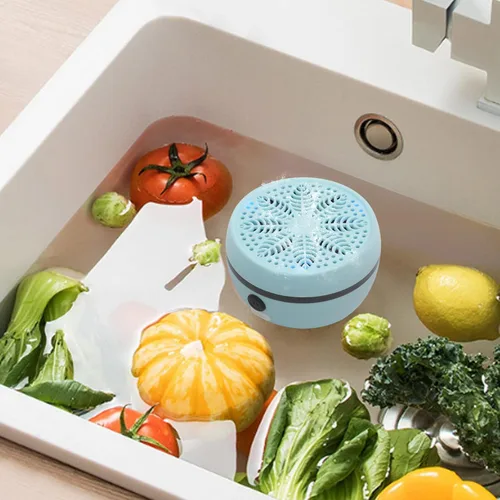 Miniatura 3 de Lavadora de frutas y verduras, dispositivo limpiador de verduras portátil con 3 engranajes de limpieza purificador de lavadora de frutas para Azul