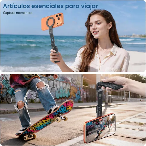 Miniatura 5 de OMOTON TP03 [ultradelgado] para trípode MagSafe, trípode magnético giratorio de 360° para iPhone 17/16 Pro Max Air para mujeres y hombres, soporte