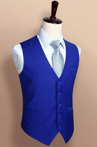 Miniatura 2 de HISDERN Chaleco de traje para hombre con 3 bolsillos para traje o esmoquin