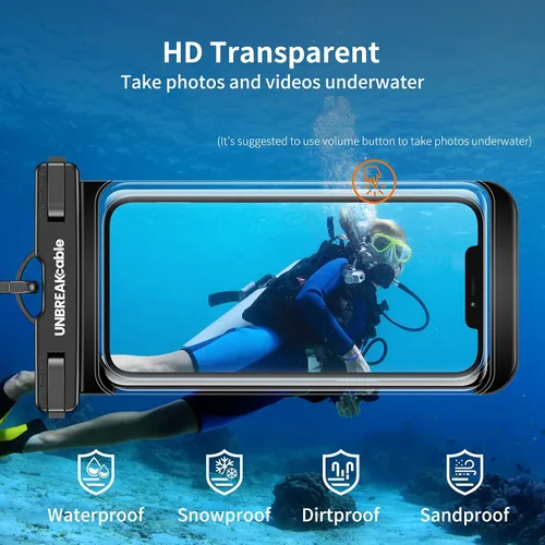 Miniatura 3 de UNBREAKcable Funda impermeable para teléfono, paquete de 2 fundas impermeables IPX8 para iPhone 17, 16, 15, 14, 13, 12 Pro Max, Samsung S25, S24