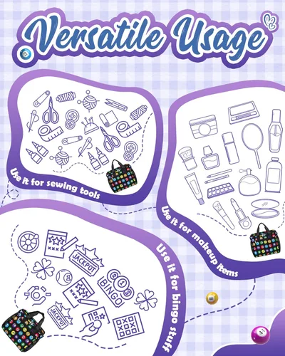 Miniatura 6 de Bolsa de Bingo para Marcadores, Rotuladores, Punteros con Bolsillos para Utensilios de Bingo (Negro/Verde)