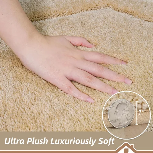 Miniatura 5 de BEQHAUSE Alfombra de Baño-Antideslizante-Tapete de Baño-Suave y Absorbente-Tapete de Ducha-Tapetes de Baño de Poliéster para Baño Lavables a Máquina