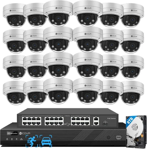 Miniatura 9 de 4COVR 16 Channel PoE Security Camera System for Business, 12Pcs IK10 Vandal-Proof 5MP 2.8-12mm Dome IP Cameras IP67, Human/Vehicle Detection, 16CH