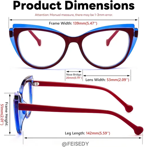 Miniatura 6 de FEISEDY Gafas de bloqueo de luz azul ojo de gato falso nerd transparente gafas de computadora TR marco de moda B0040