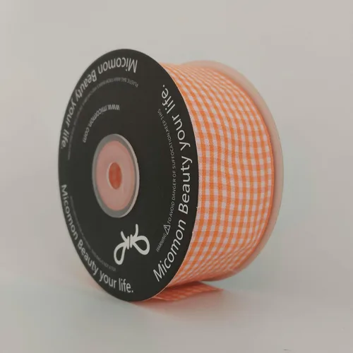 Miniatura 14 de Cinta de cuadros a cuadros vichy marrón 25 yardas cada rollo 100% poliéster (1 pulgada, marrón)