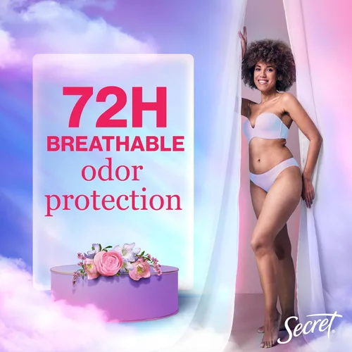 Miniatura 3 de Secret Desodorante antitranspirante fresco para mujer, protección transpirable contra el sudor y el olor durante 72 horas, frescura instantánea