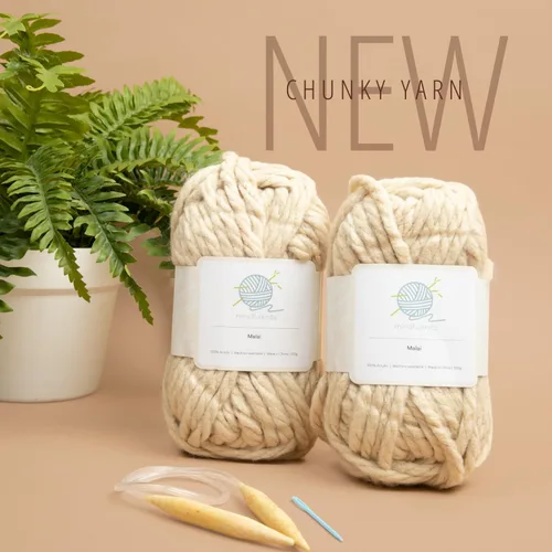 Miniatura 3 de mindfulknits Kit para aprender a tejer - Tejer un gorro grueso - Agujas de tejer, aguja de hilo e hilo acrílico grueso voluminoso para tejer - Malai