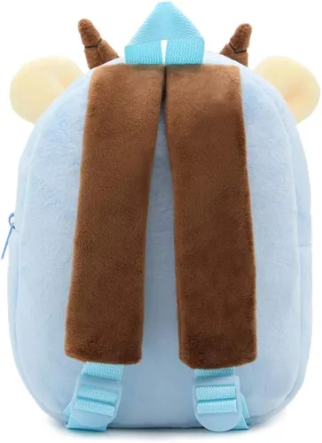 Miniatura 9 de Ladyzone Mochila para niños pequeños con diseño de animales del zoológico, bonita bolsa de felpa de dibujos animados de 10 pulgadas para niños